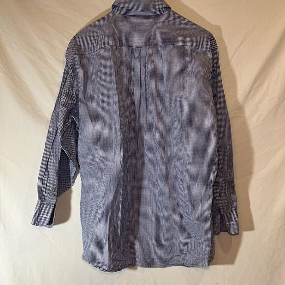Vintage Tommy Hilfiger Shirt Mens 16 32-33 Blue Checkered Button Up Long Sleeve - Picture 2 of 6
